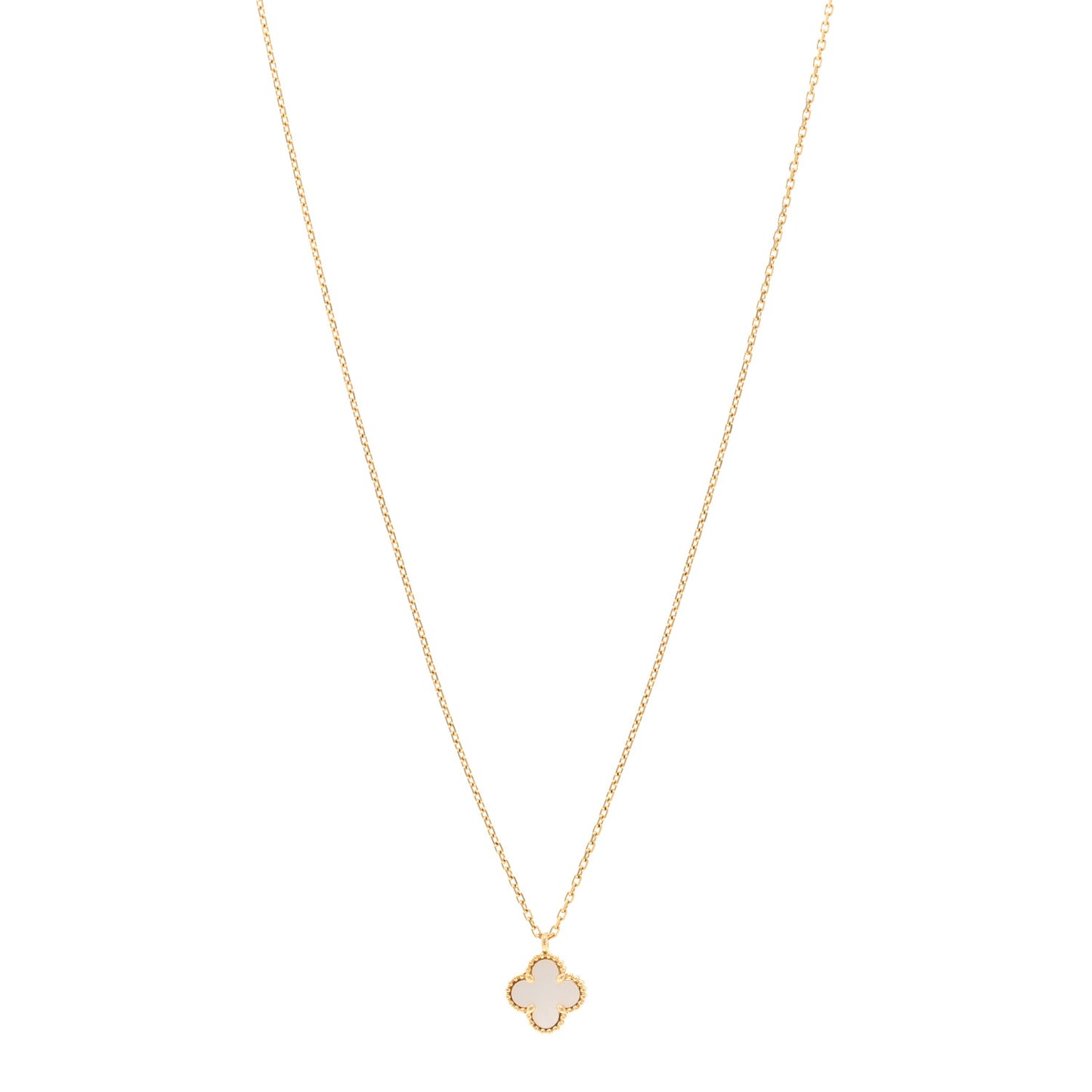 18K Yellow Gold Mother of Pearl Sweet Alhambra Pendant Necklace