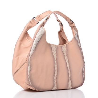 Bottega Veneta Nappa Intrecciato Embroidered Medium Campana Pink 3 of 9