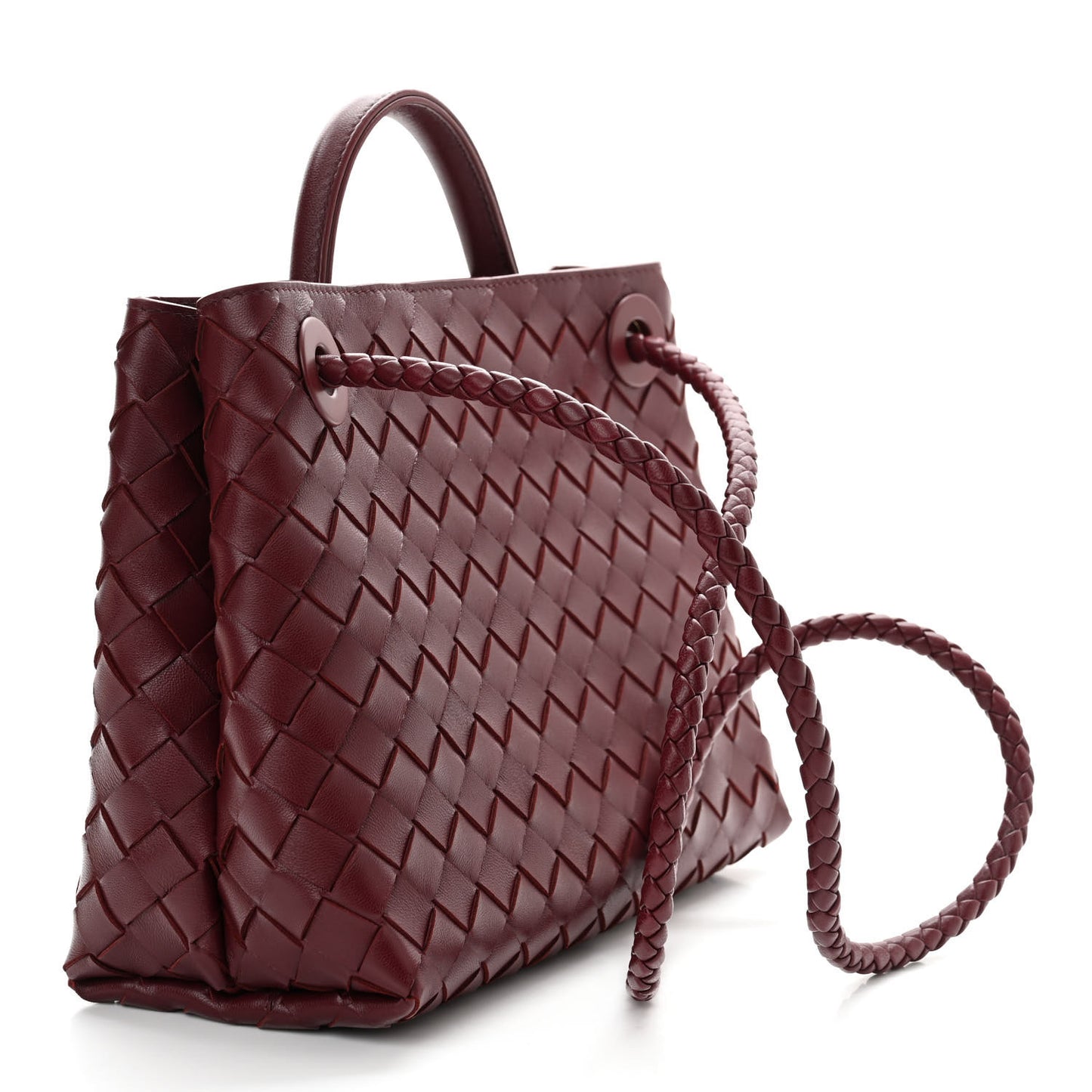 Nappa Intrecciato Small Andiamo Shoulder Bag Barolo