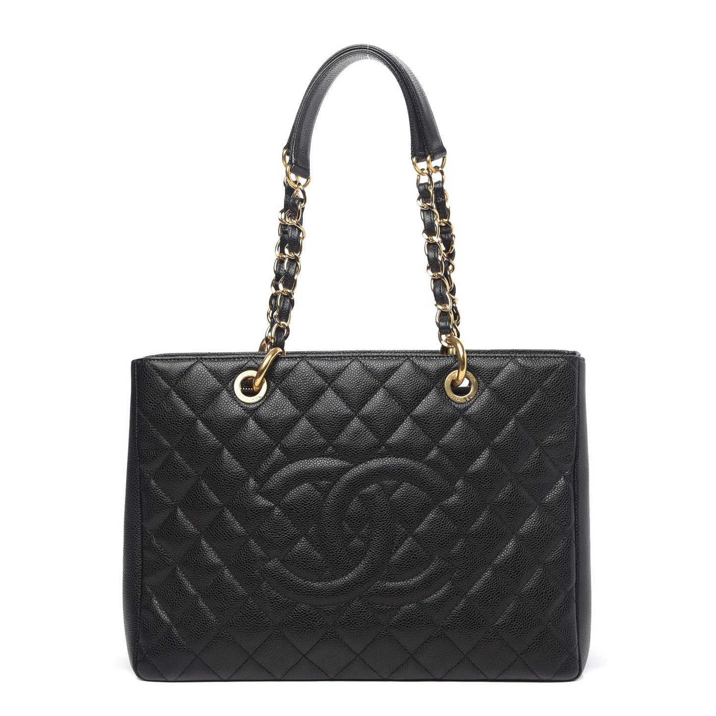 Caviar Quilted Grand Shopping Tote GST Black
