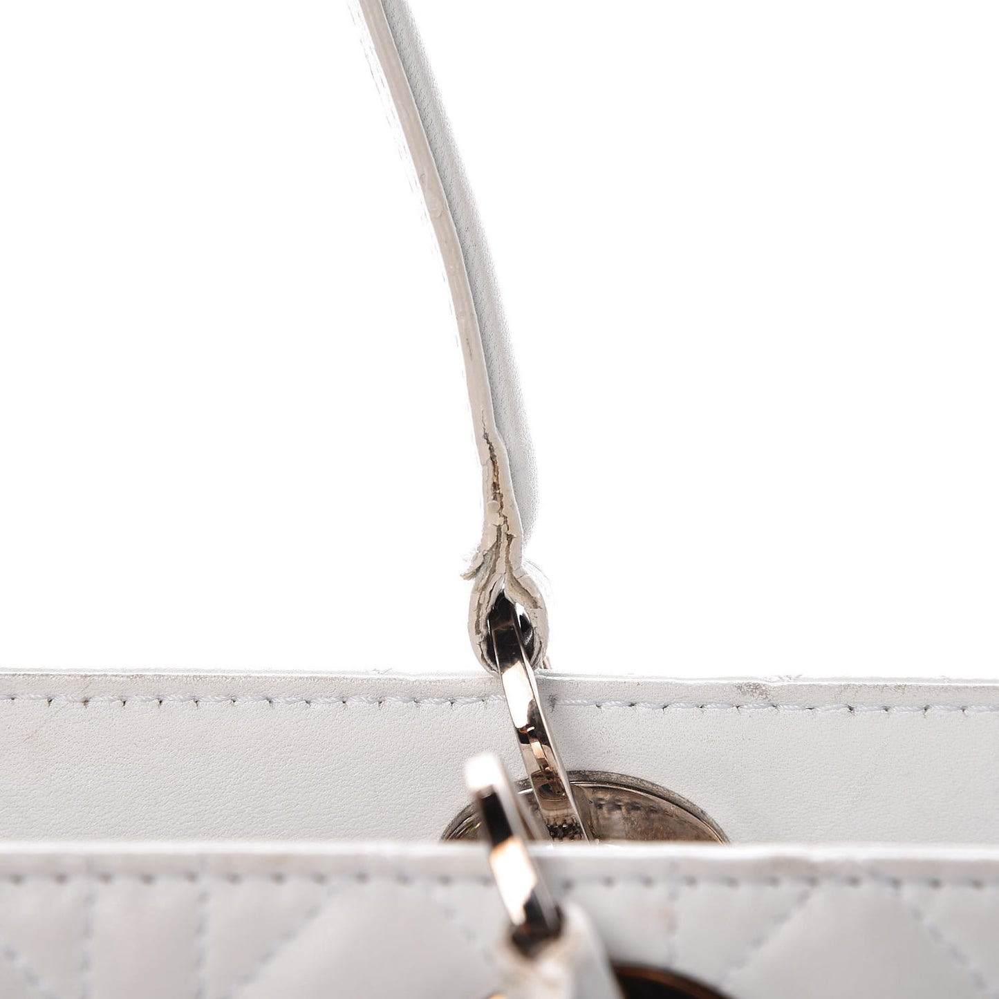 Lambskin Cannage Soft Lady Dior East West White
