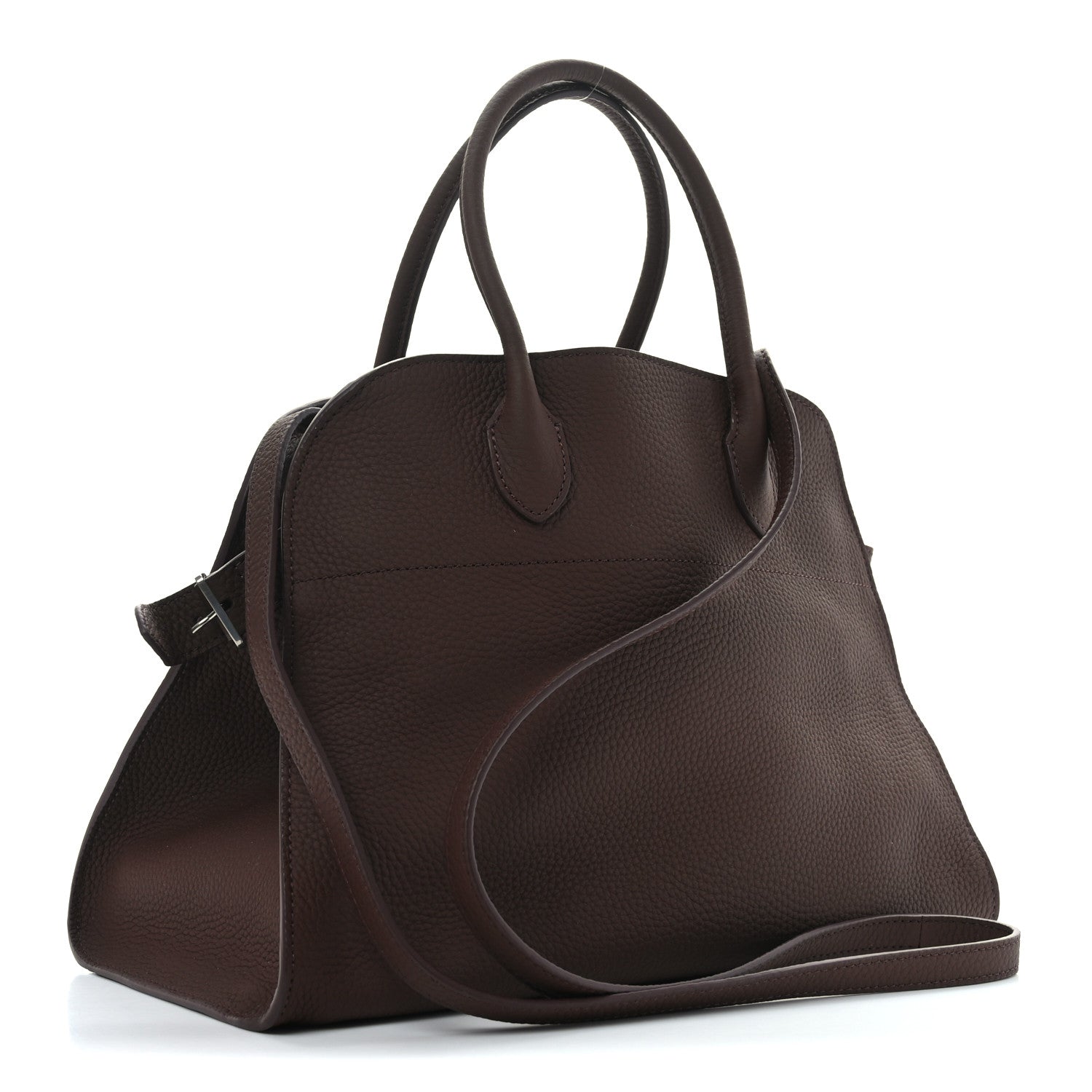 The Row Matte Grained Calfskin Soft Margaux 12 Dark Mocha 3 of 9