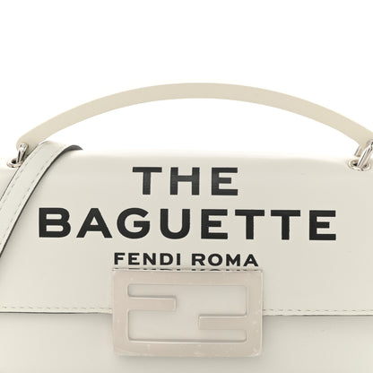 Fendi X MARC JACOBS Nappa Logo Phone Baguette White Black 8 of 10