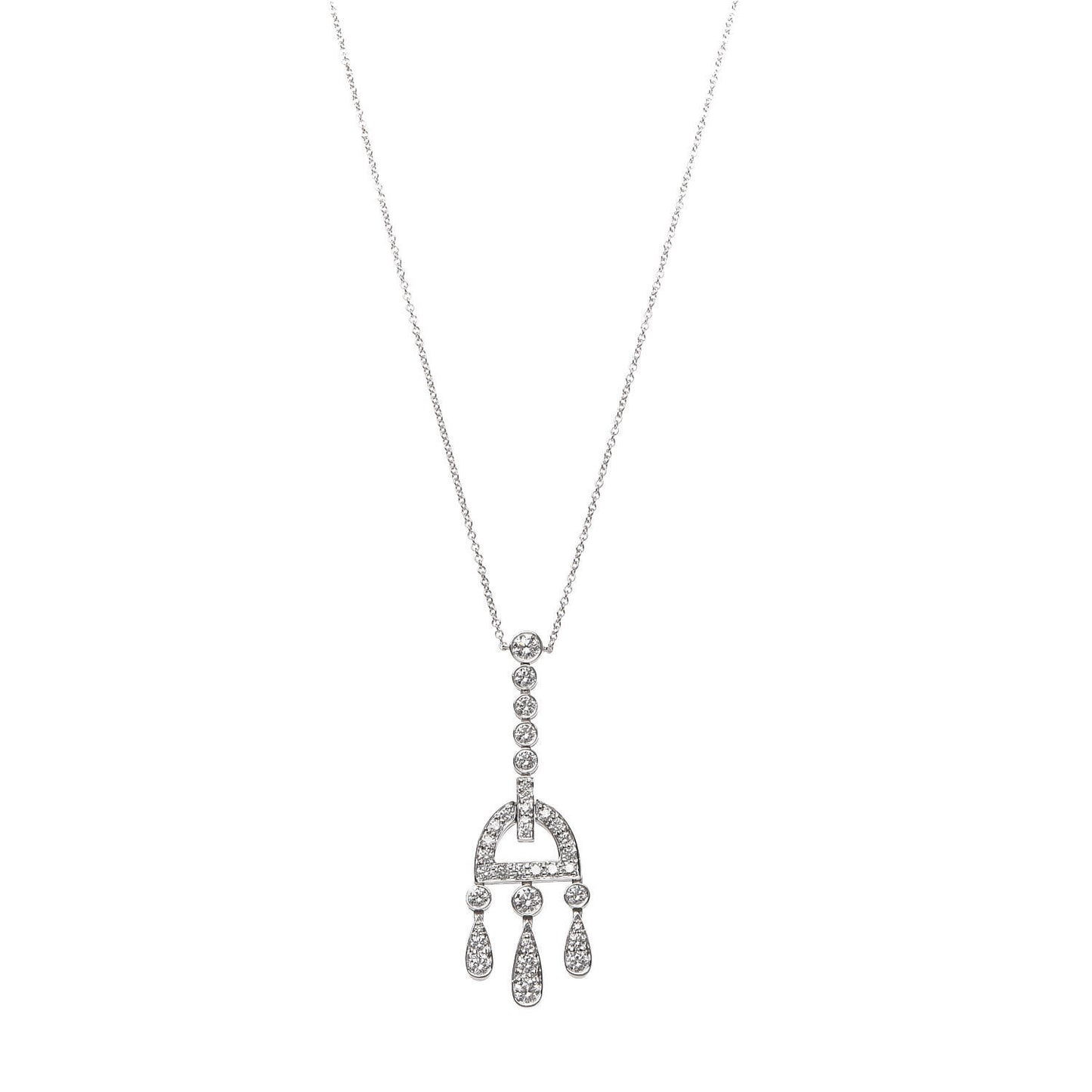 Platinum Diamond Jazz Buckle Pendant Necklace