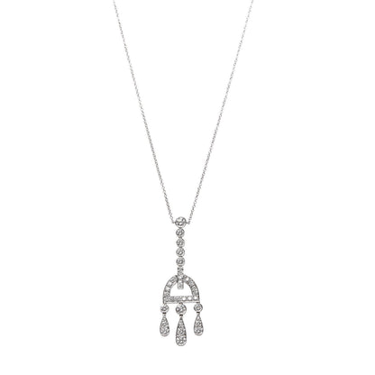 Tiffany Platinum Diamond Jazz Buckle Pendant Necklace 1 of 8