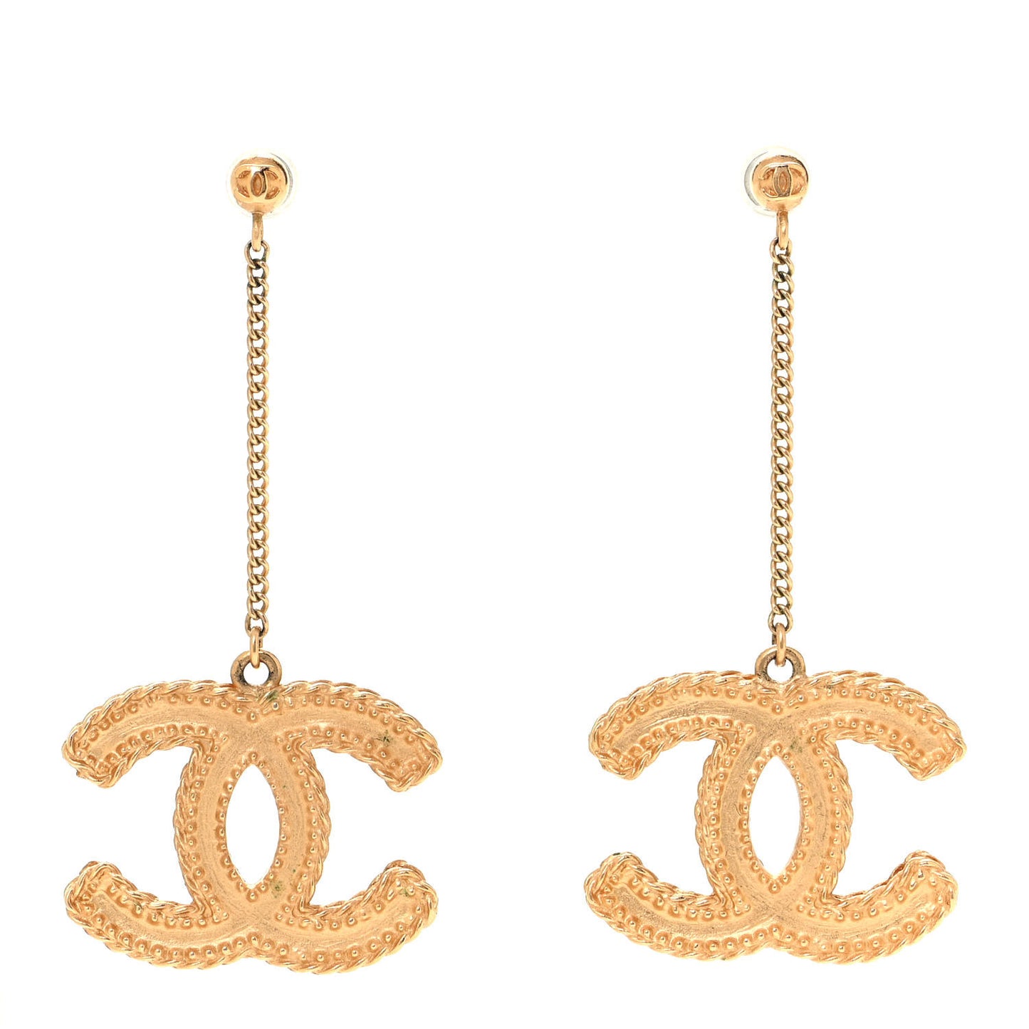 CC Drop Earrings Matte Gold