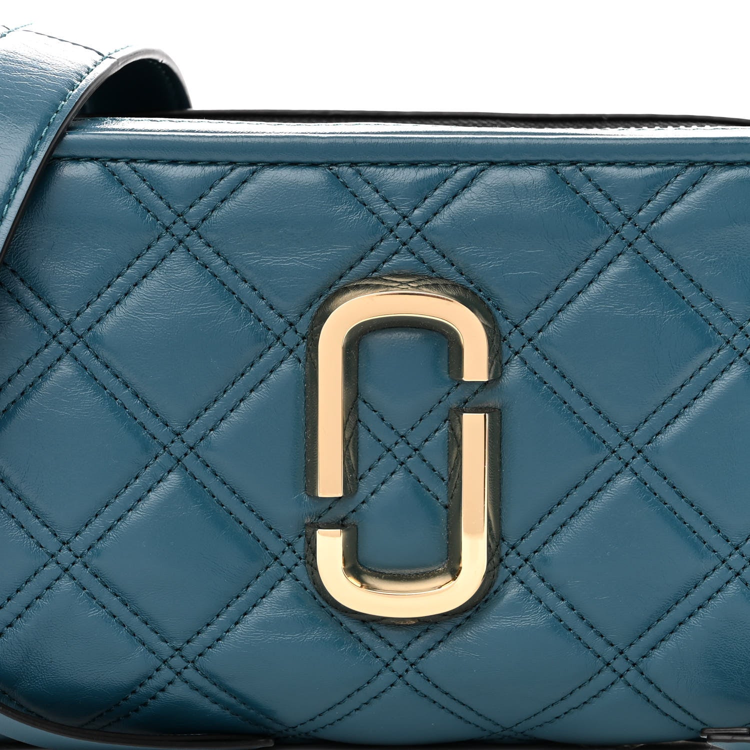 Marc Jacobs Natural Grain Calfskin Quilted The Softshot 21 Bag Blue 9 of 13