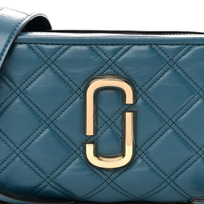 Marc Jacobs Natural Grain Calfskin Quilted The Softshot 21 Bag Blue 9 of 13