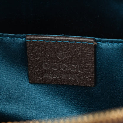 Gucci GG Supreme Monogram Textured Dollar Calfskin Web Small Ophidia Dome Shoulder Bag Beige Ebony New Acero 6 of 14