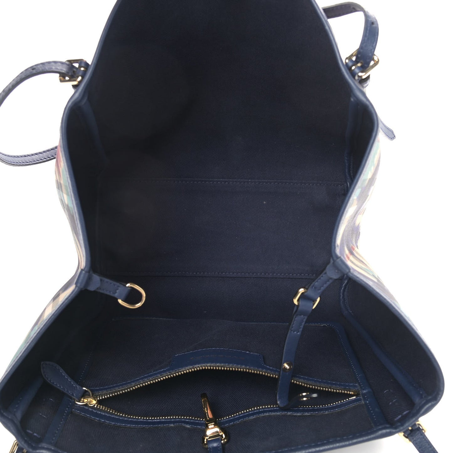 Haymarket Check Floral Print Small Canterbury Tote Mineral Blue