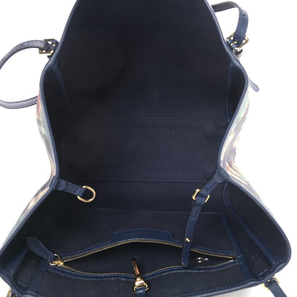 Burberry Haymarket Check Floral Print Small Canterbury Tote Mineral Blue 4 of 9