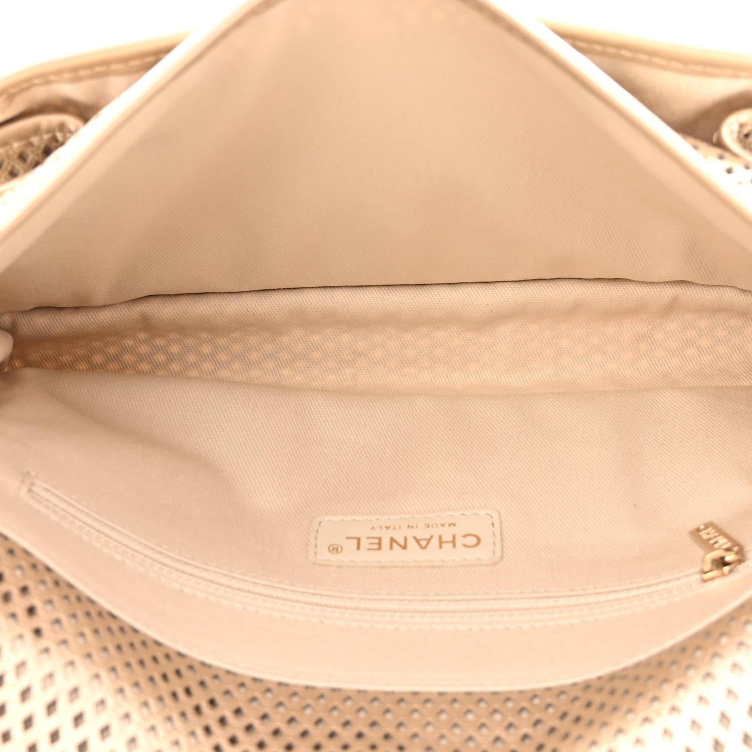 Chanel Metallic Perforated Calfskin Medium Up In The Air Flap Gold 4 of 8