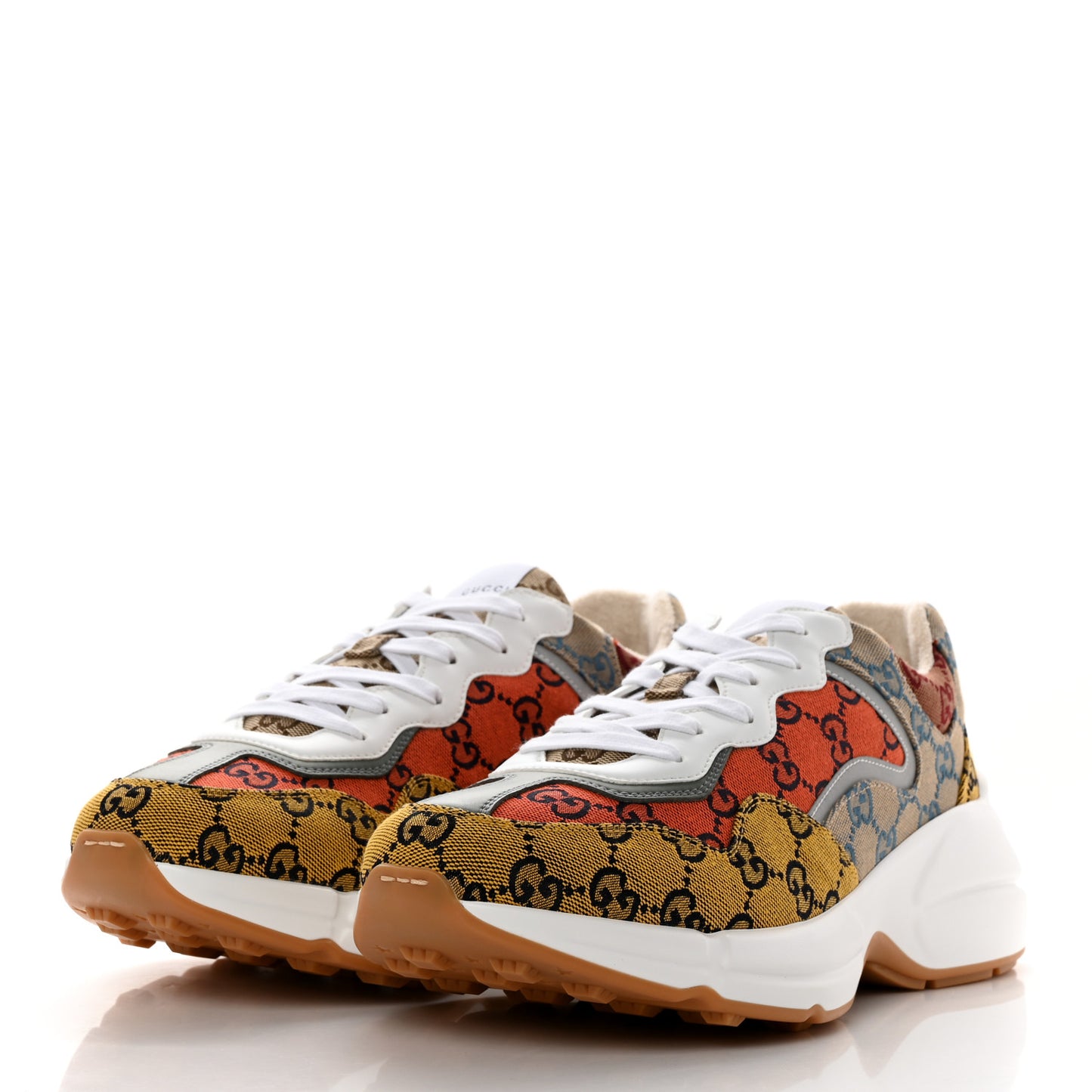 Monogram Multicolor Mens Rhyton Sneakers 9.5 Yellow Blue Great White Tabasco