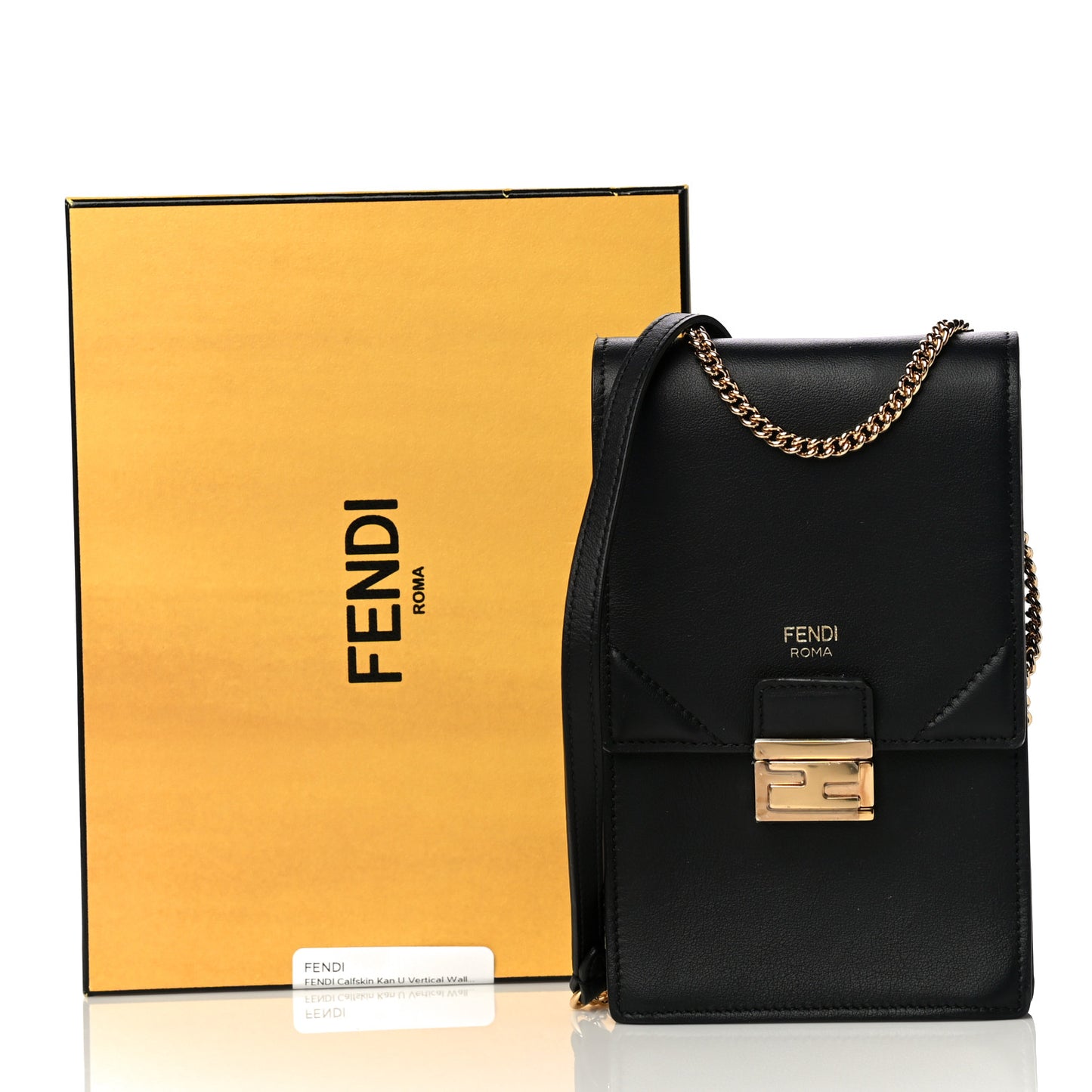 Vitello Grace Matte Kan U Vertical Wallet On Chain Black