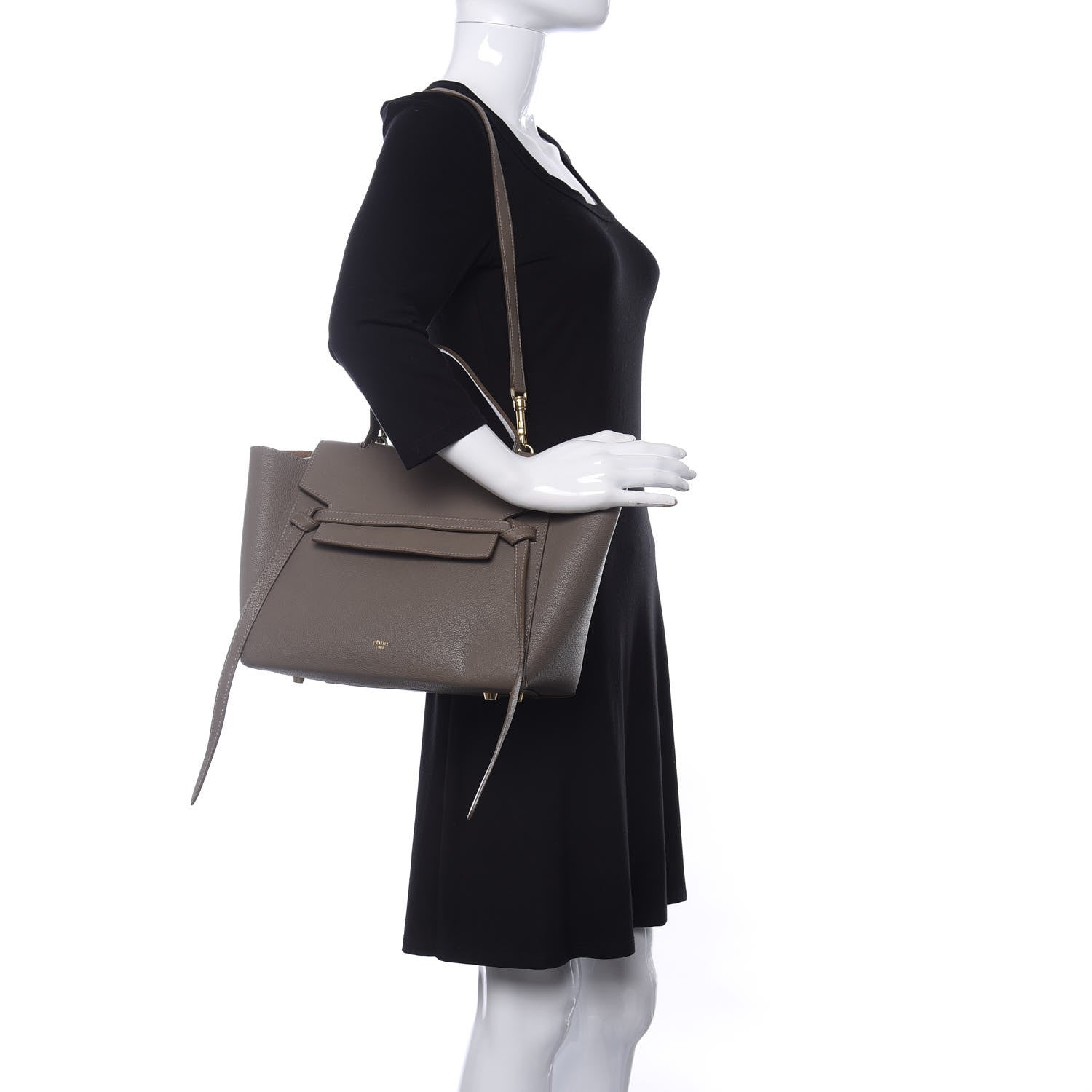 Celine Grained Calfskin Mini Belt Bag Taupe 2 of 14