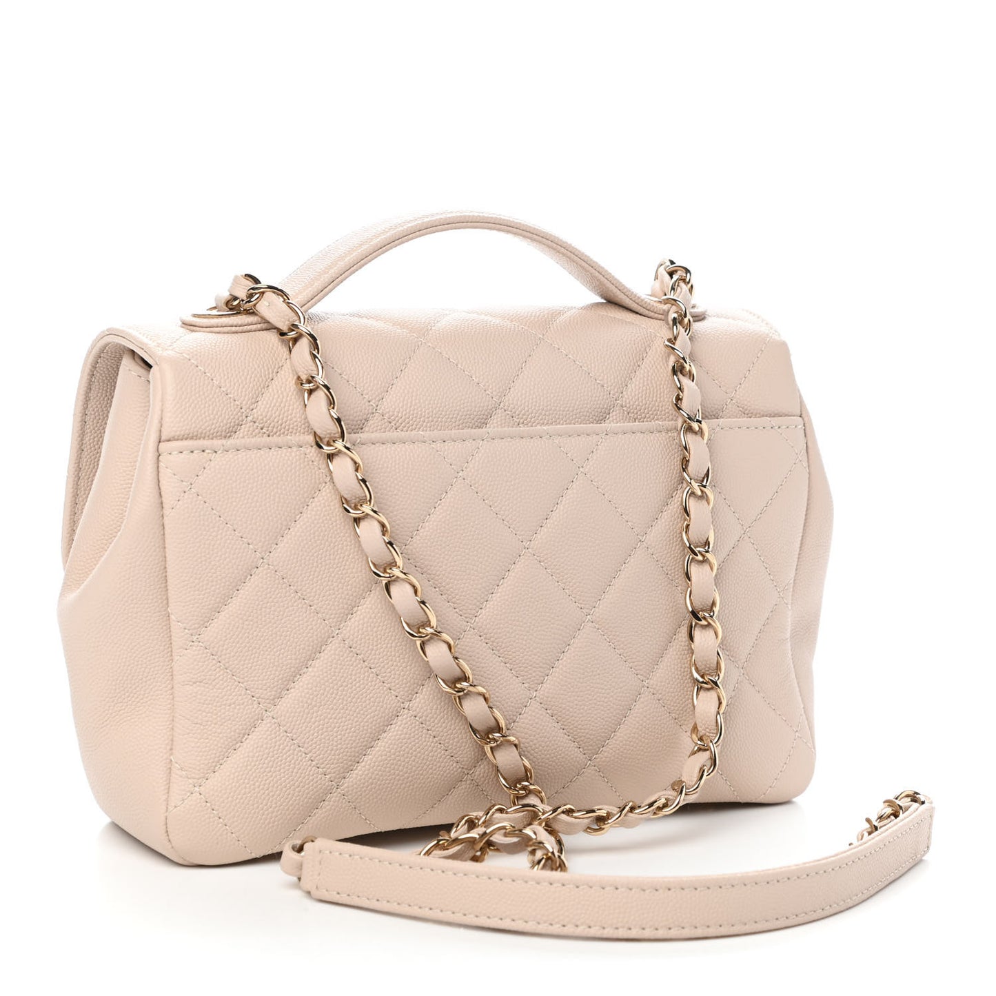 Caviar Quilted Medium Business Affinity Flap Beige