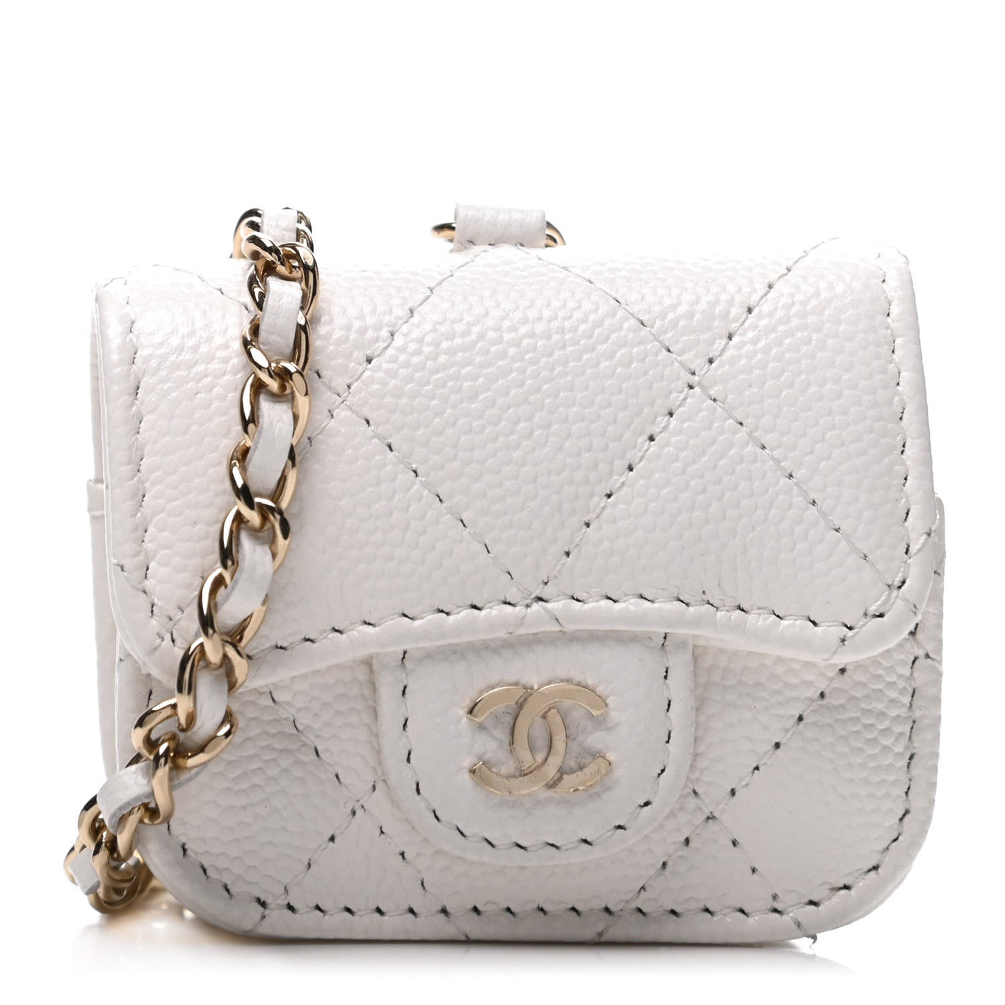 Caviar Quilted Airpods Pro Case White