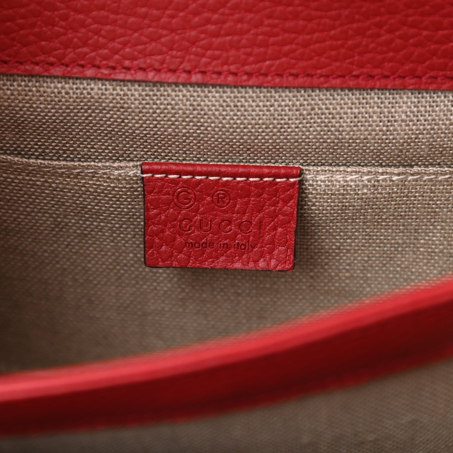 Gucci Dollar Calfskin Small Interlocking G Shoulder Bag Red 6 of 9