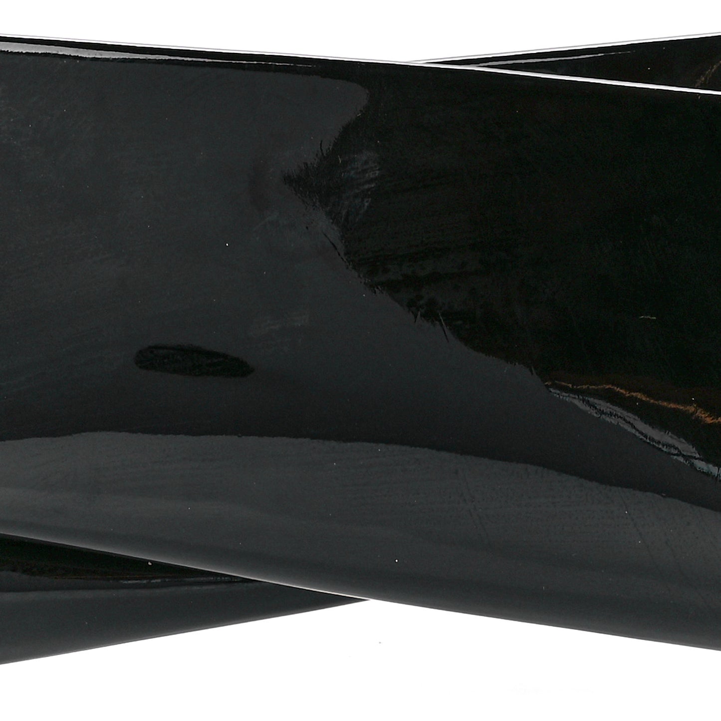 Patent Loubi Twist Zip Clutch Bag Black