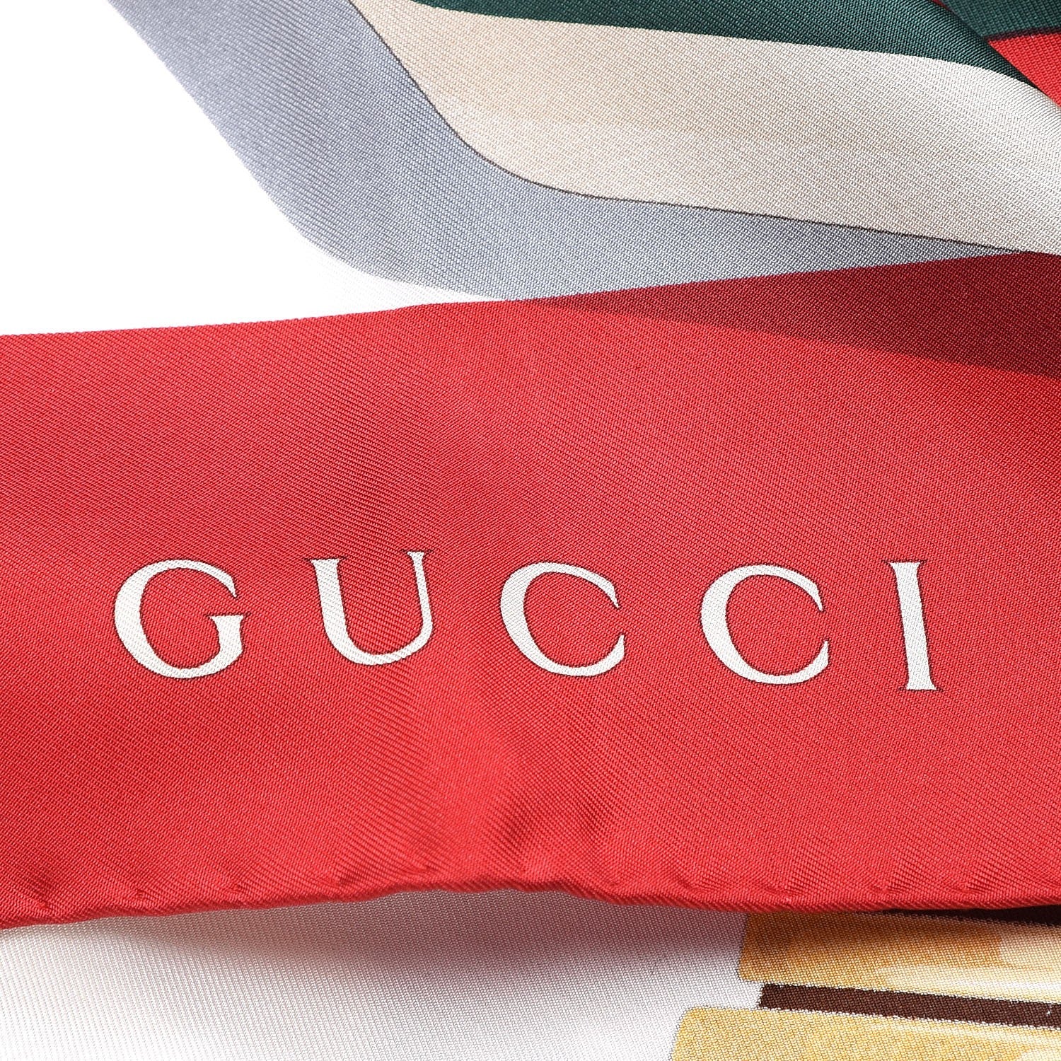 Gucci Silk Web Scarf Red Green 3 of 6