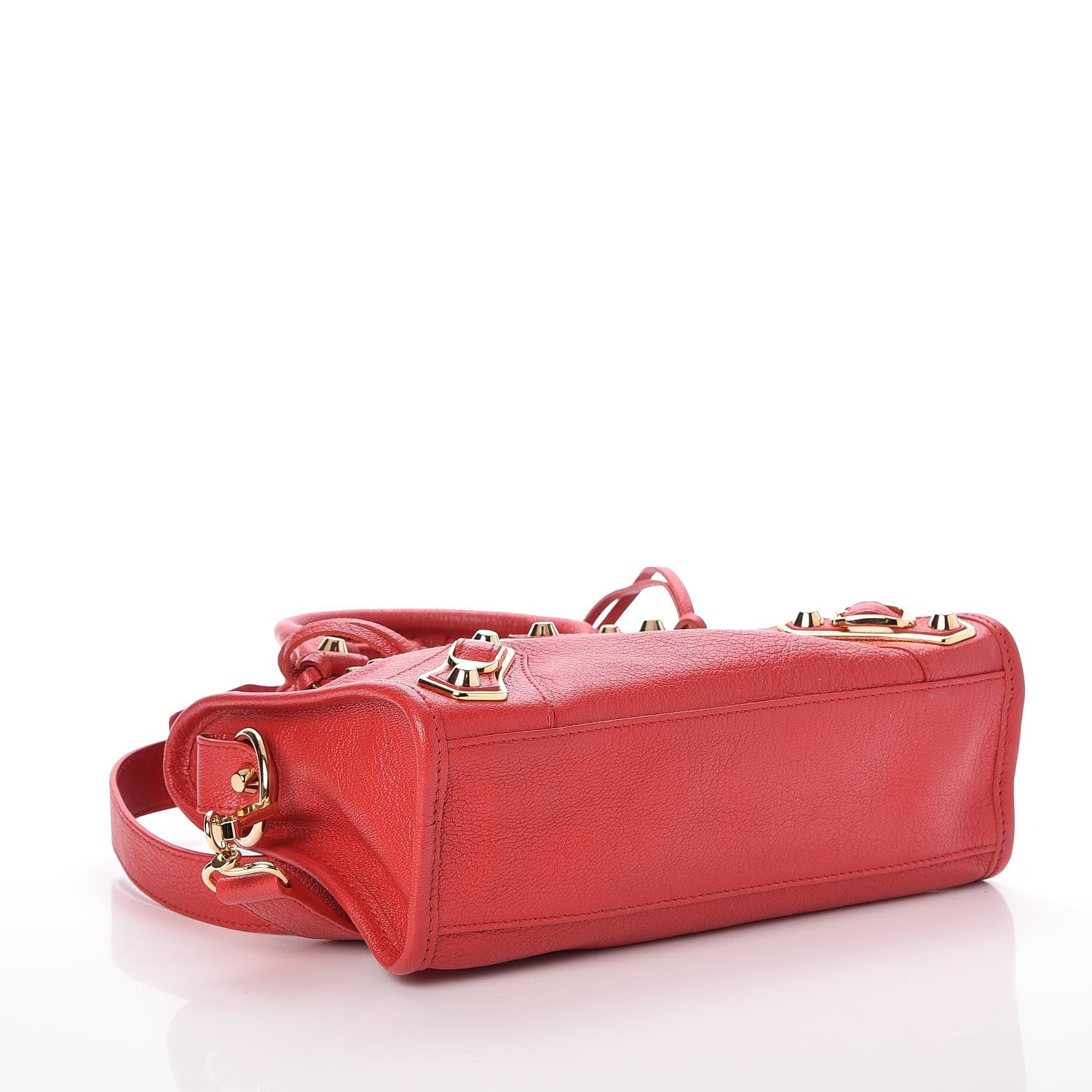 Balenciaga Chevre Gold Metallic Edge Hardware Mini City Rouge Grenade 4 of 8