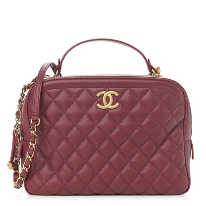 Chanel Calfskin Quilted CC Medium Vanity Case Dark Red 1 of 14