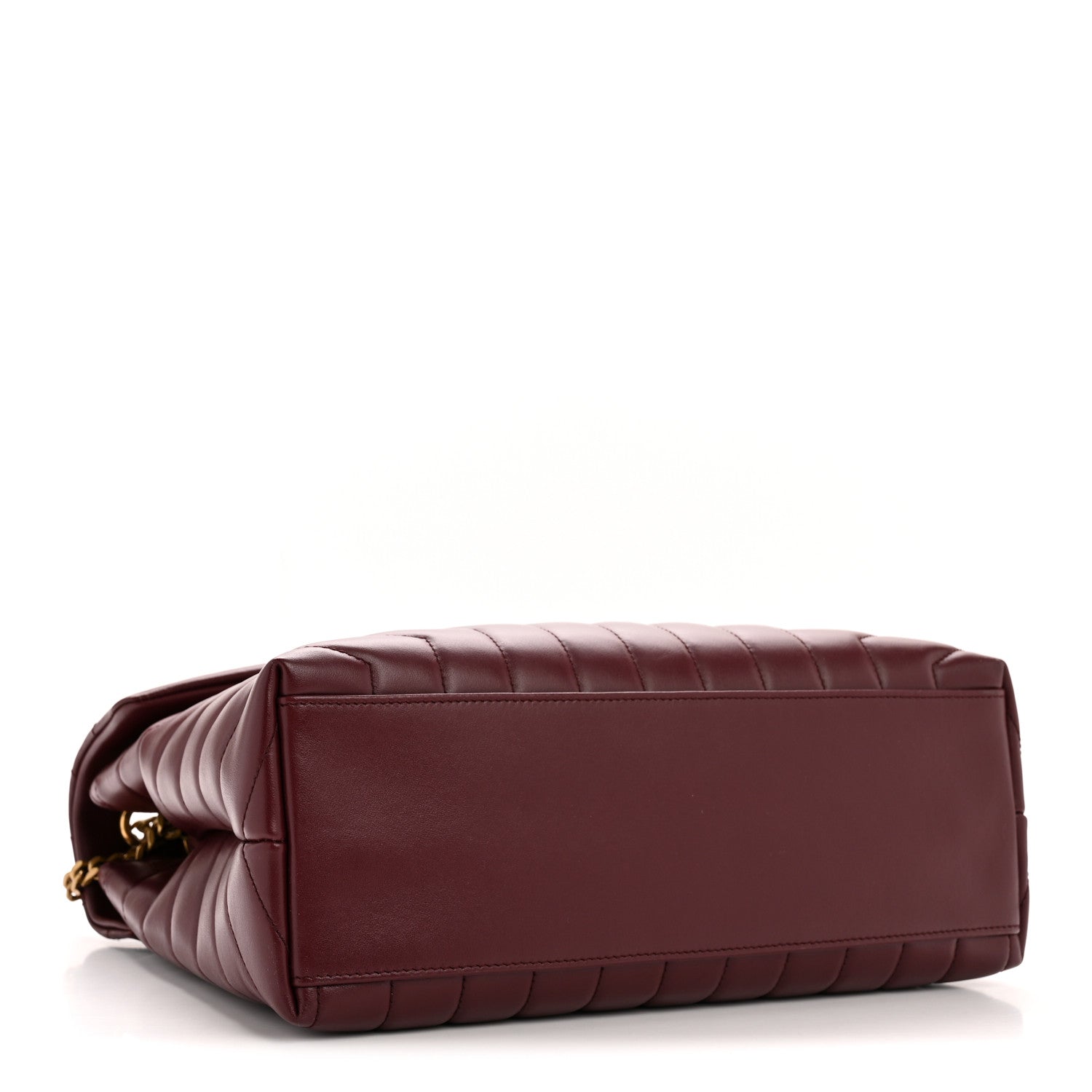 Saint Laurent Calfskin Y Quilted Monogram Medium Loulou Chain Satchel Rouge Legion 4 of 11