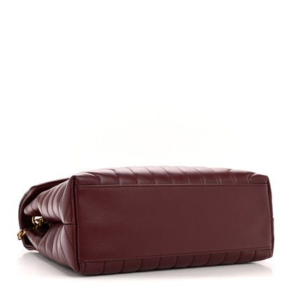 Saint Laurent Calfskin Y Quilted Monogram Medium Loulou Chain Satchel Rouge Legion 4 of 11