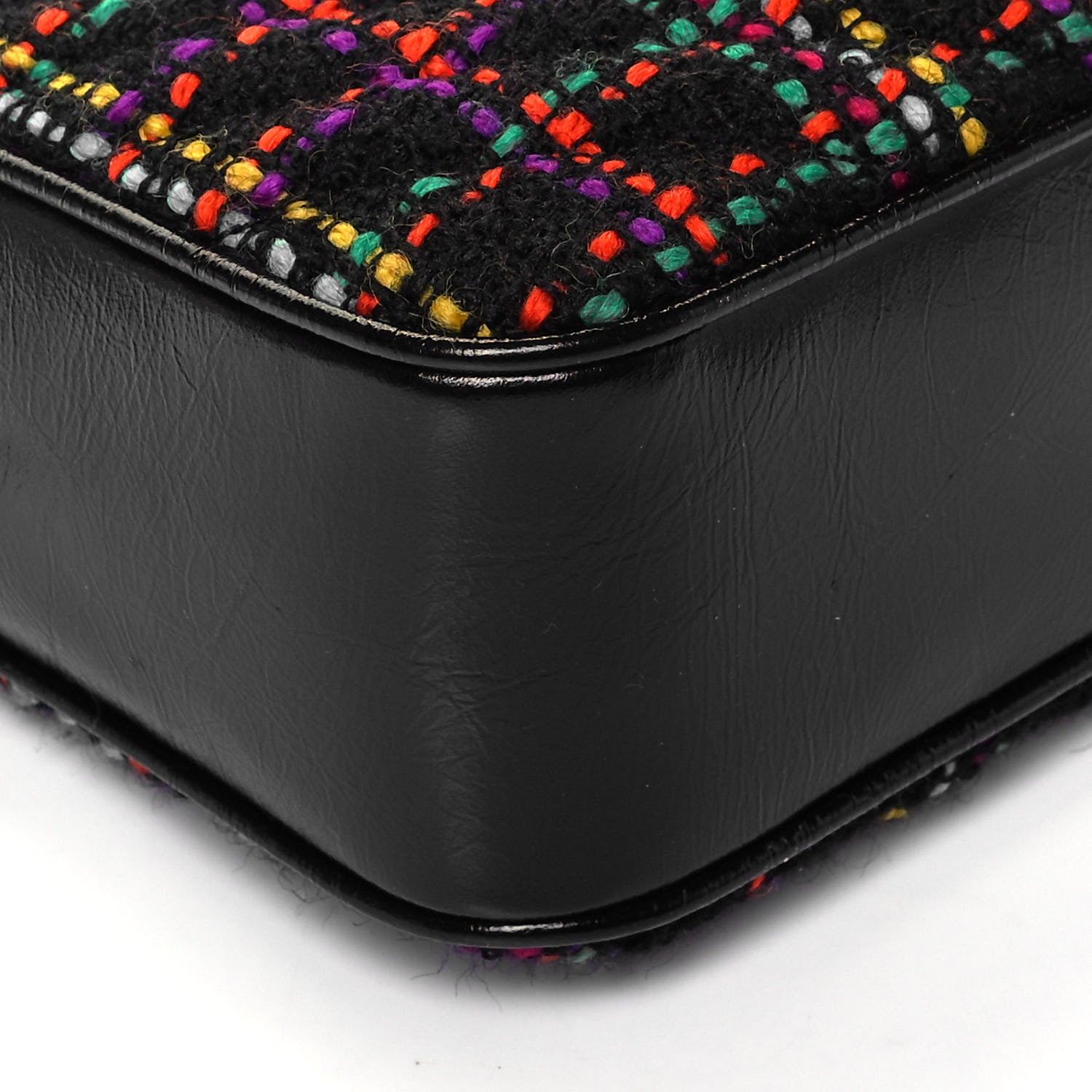 Saint Laurent Tweed Calfskin Monogram Lou Camera Bag Black 9 of 10