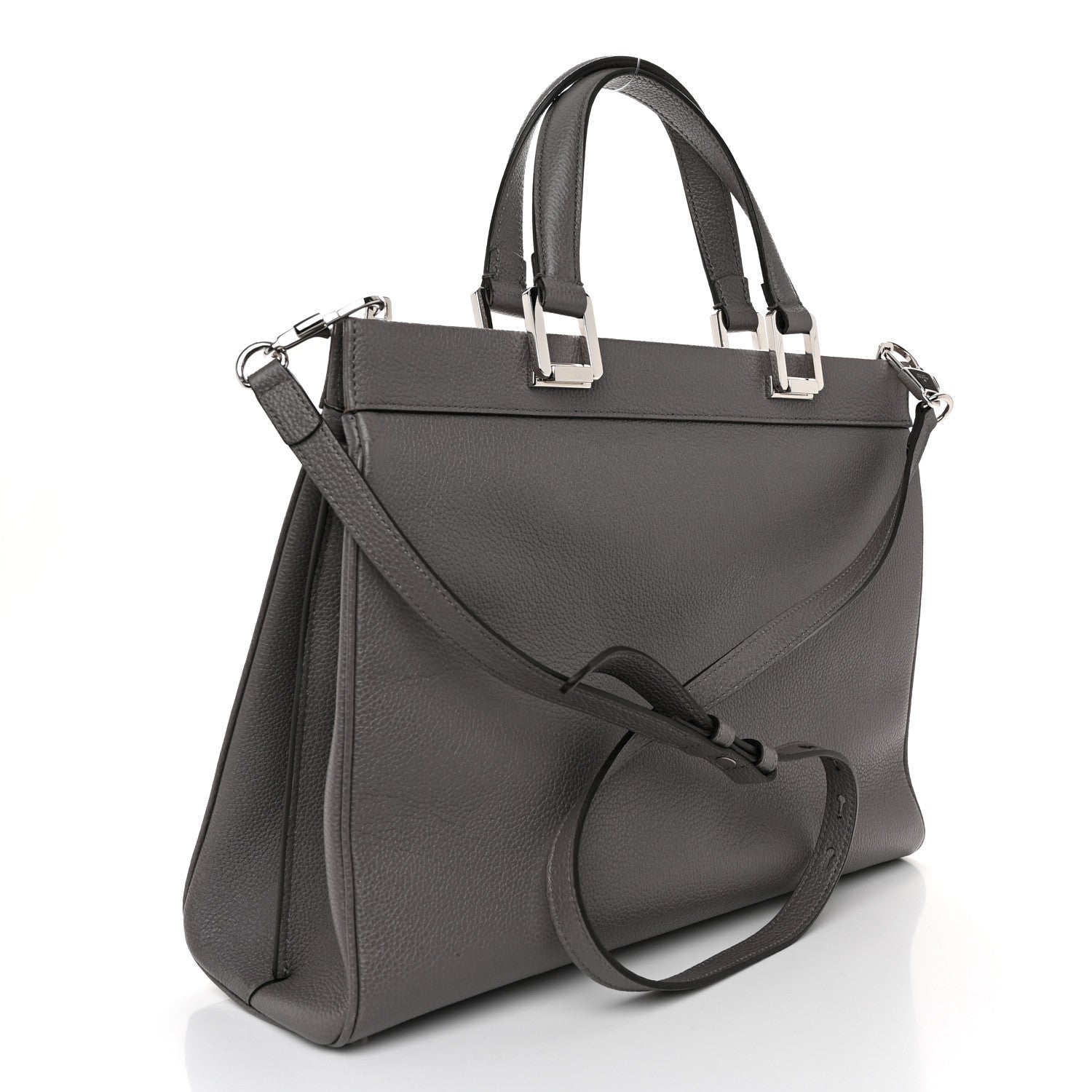 Gucci Grainy Calfskin Medium Zumi Top Handle Bag Dusty Grey 3 of 11
