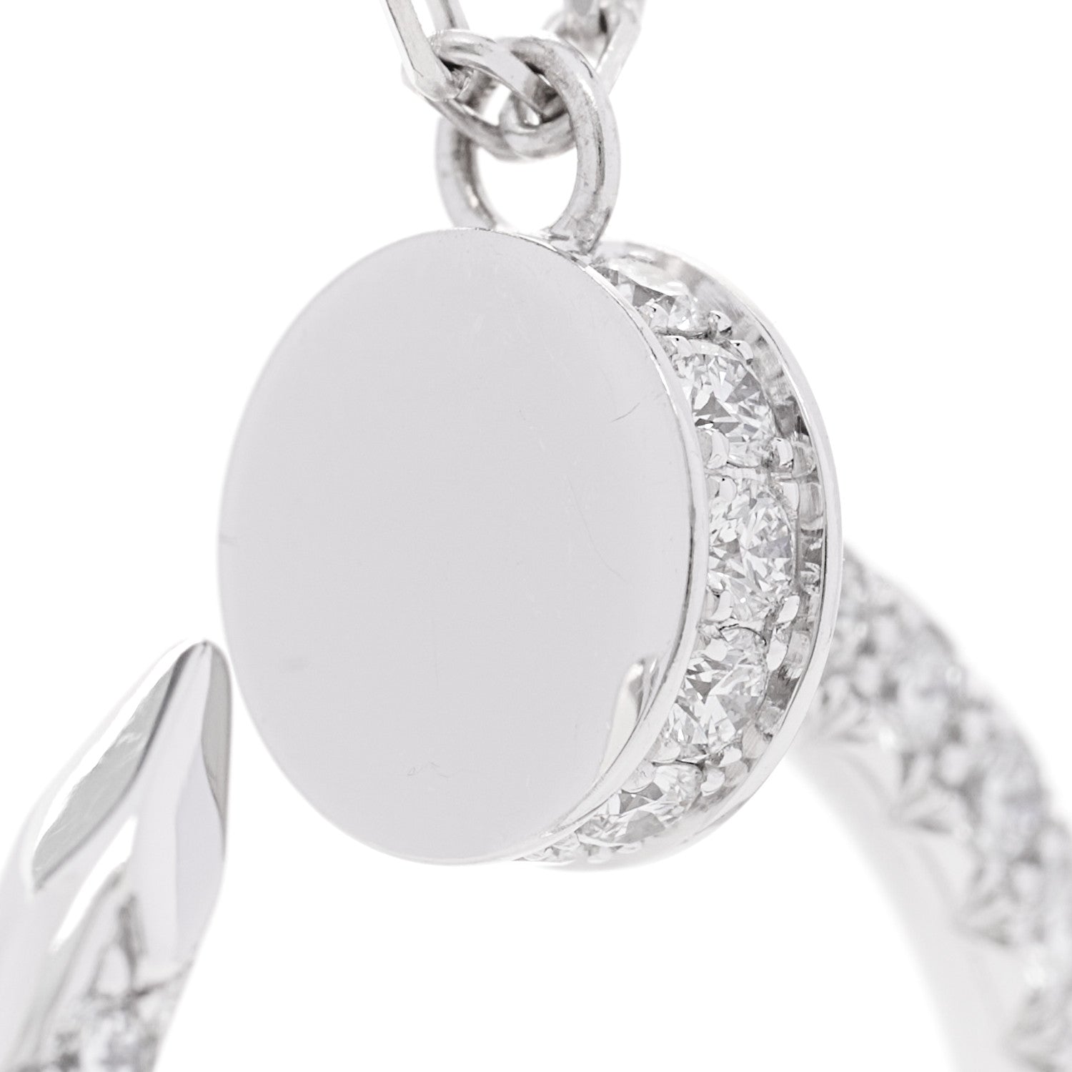 Cartier 18K White Gold Diamond Juste Un Clou Paved Pendant Necklace 6 of 7