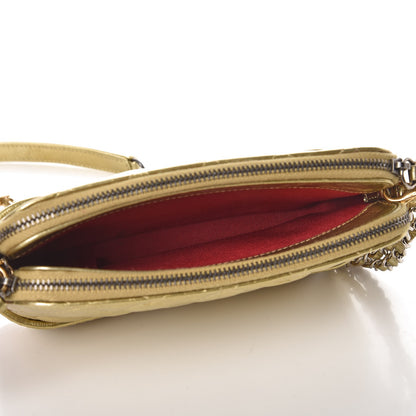 Chanel Metallic Aged Calfskin Quilted Small Gabrielle Clutch With Chain Gold 6 of 10