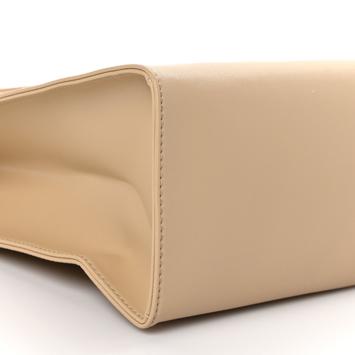 Vegan Leather Medium Shopping Bag Cream