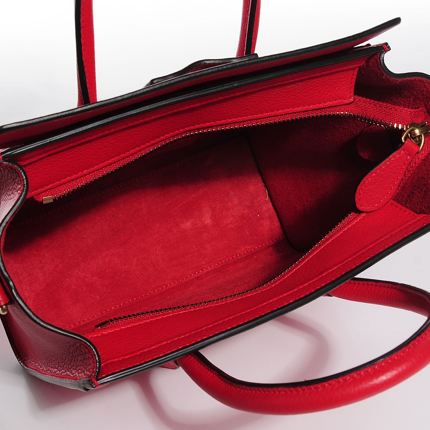 Drummed Calfskin Nano Luggage Coquelicot