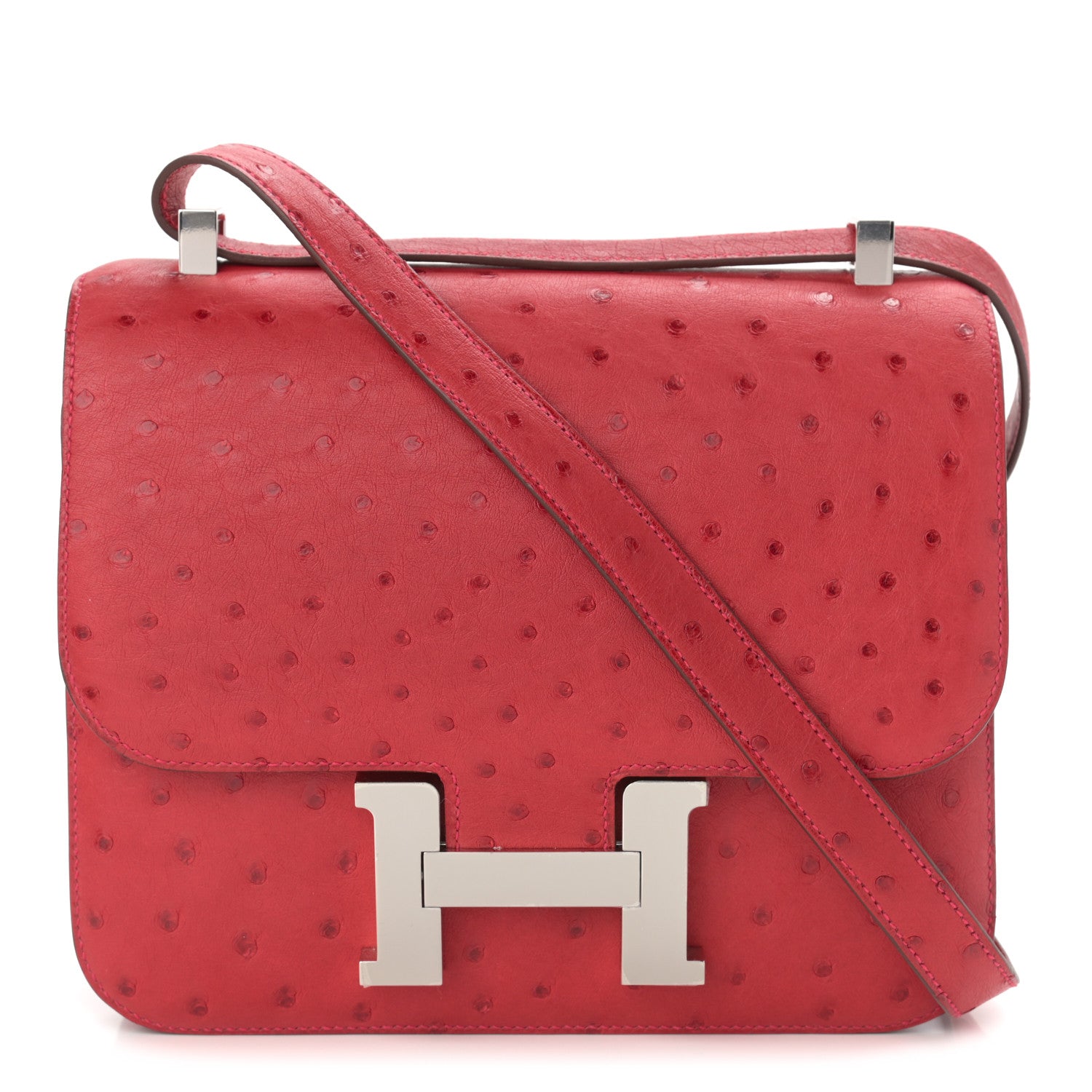 Hermes Ostrich Constance 24 Rouge Vif 1 of 11