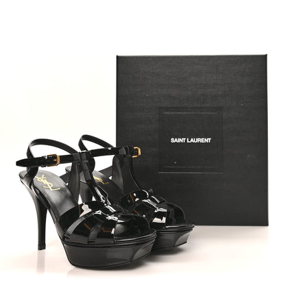 Saint Laurent Patent Tribute 75 Platform Sandals 37 Black 10 of 10