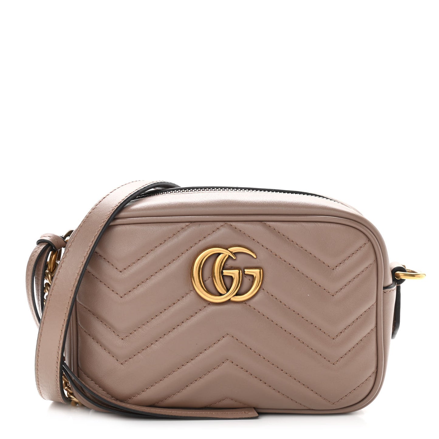 Calfskin Matelasse Mini GG Marmont Chain Shoulder Bag Porcelain Rose