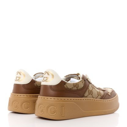 Gucci Calfskin GG Monogram Womens Platform 55mm Sneakers 36 Hezelnut Beige Ebony Mystic White 4 of 9