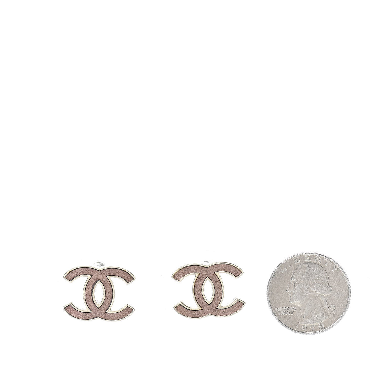 Chanel Lambskin CC Earrings Dark Beige 2 of 4