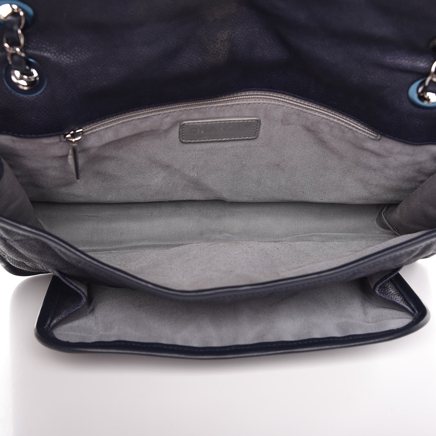 Chanel Caviar Quilted Large French Riviera Flap Navy Blue 6 of 12