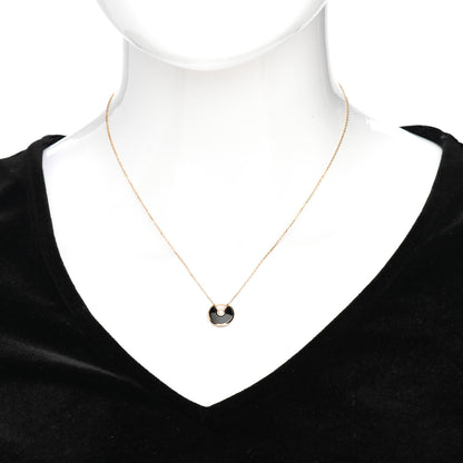 Cartier 18K Pink Gold Diamond Black Onyx XS Amulette de Cartier Pendant Necklace 2 of 5