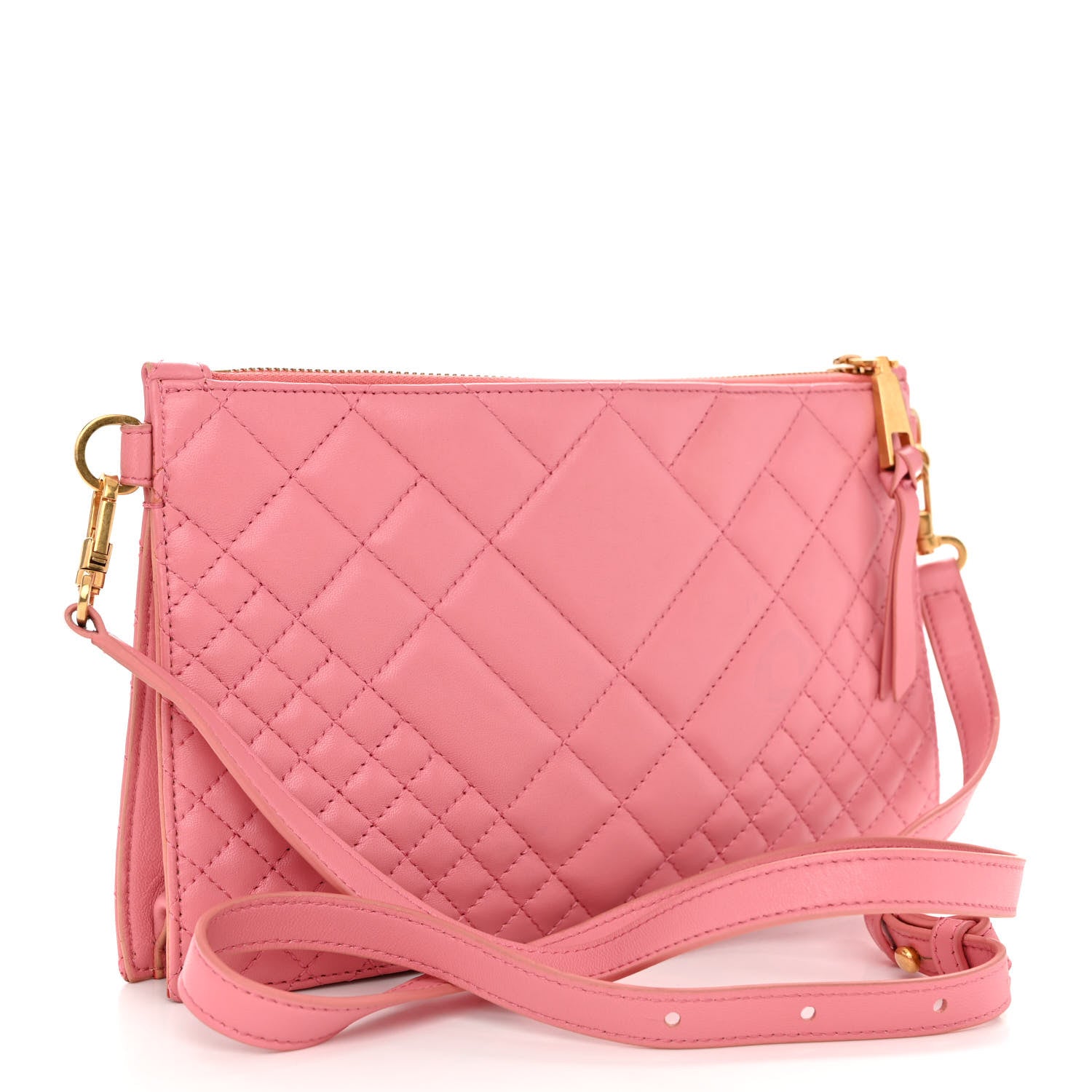 Versace Nappa Quilted Medusa Tribute Icon Flat Crossbody Bag Pink 3 of 11