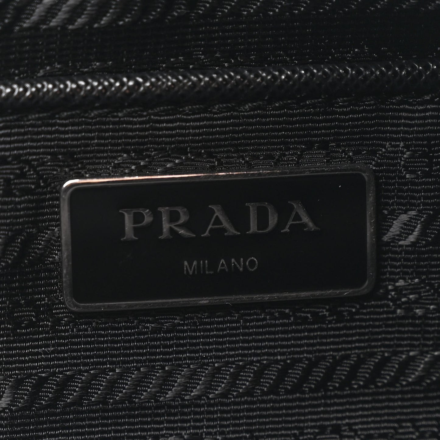 Re-Nylon Vela Saffiano Pocket Double Zip Messenger Bag Black