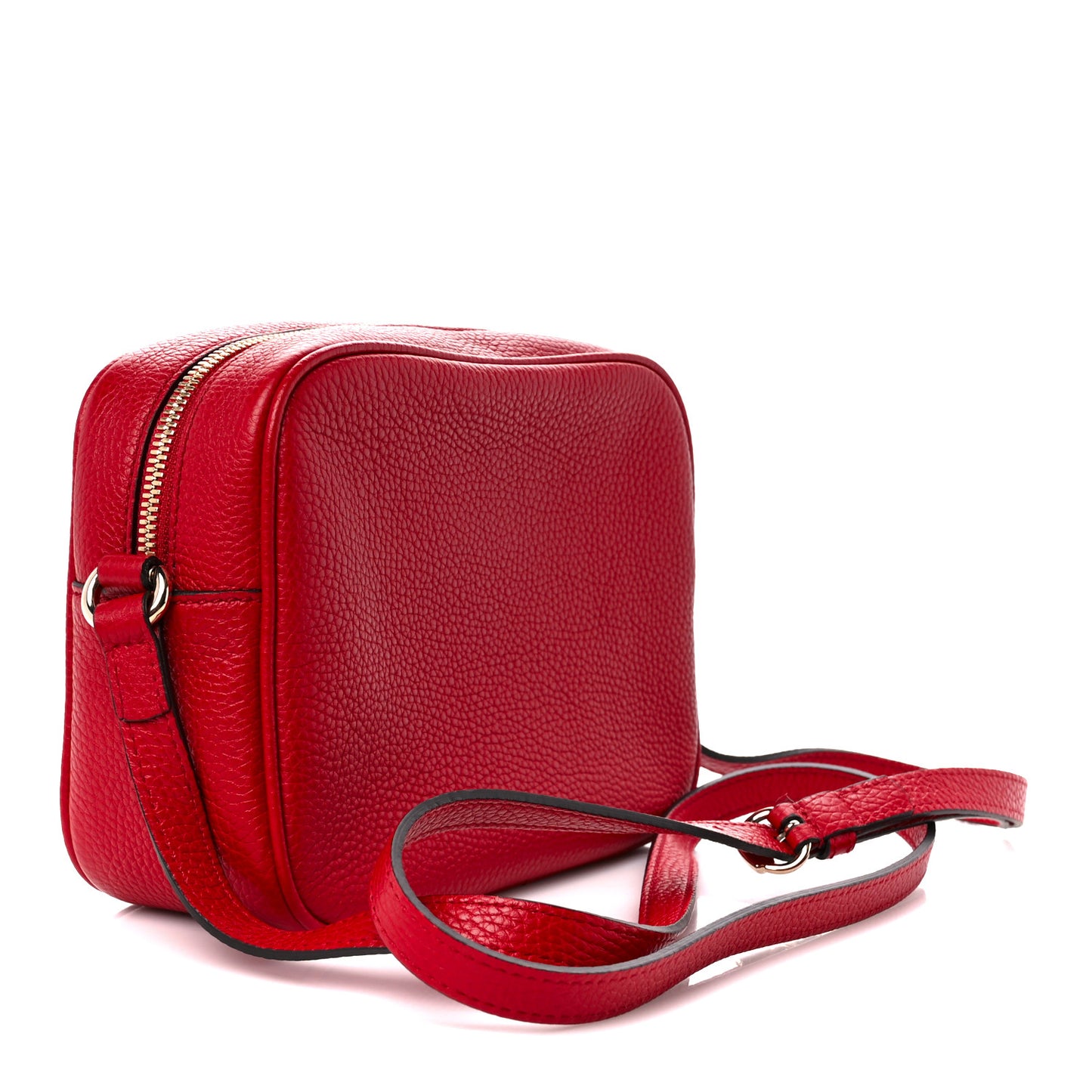 Pebbled Calfskin Small Soho Disco Bag Vibrant Red