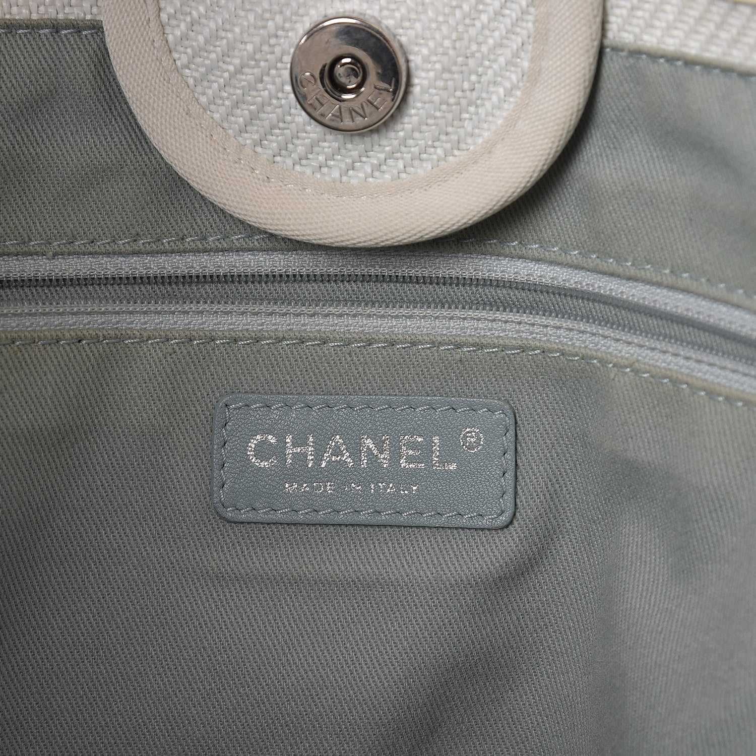 Chanel Canvas Large Deauville Tote White 7 of 13
