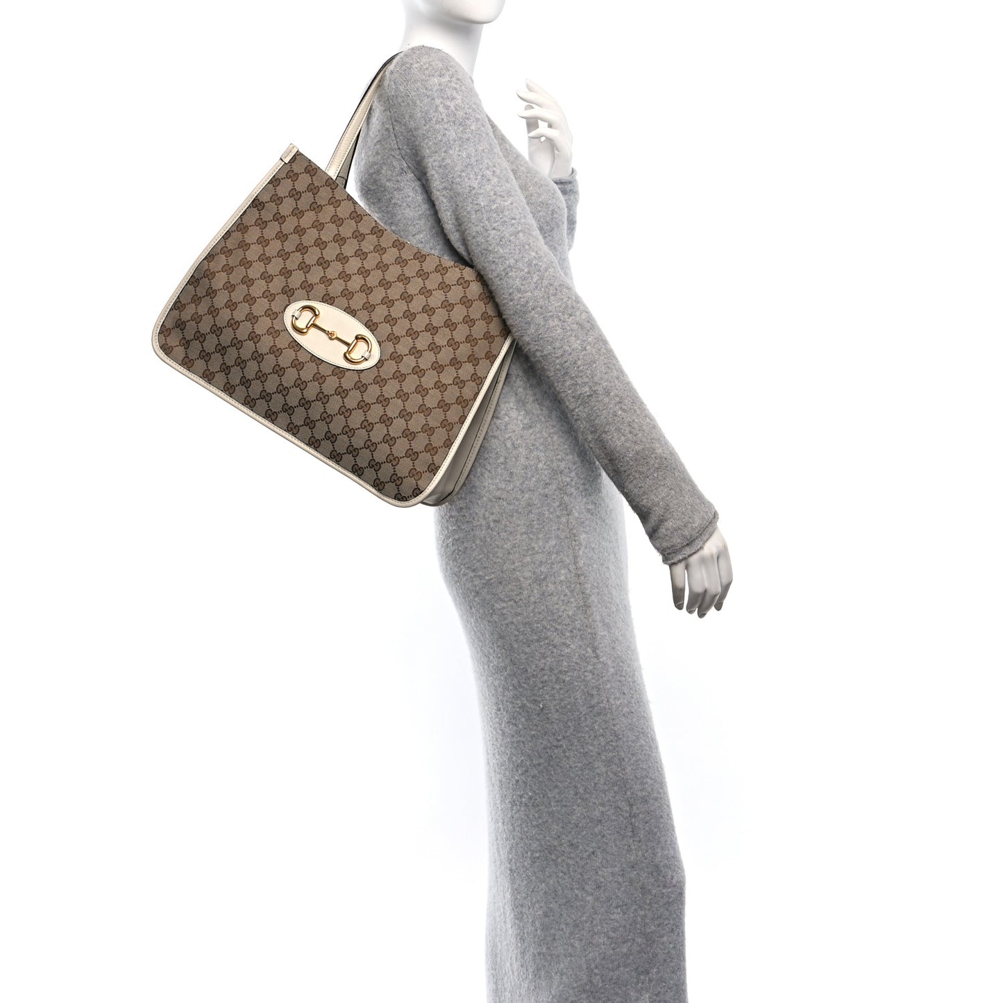Monogram New Sakai Calfskin Lux Horsebit 1955 Tote Beige Ebony Mystic White