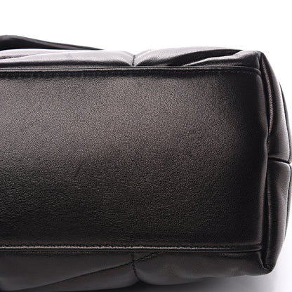 Saint Laurent Lambskin Quilted Small Loulou Puffer Monogram Chain Satchel Black 10 of 11