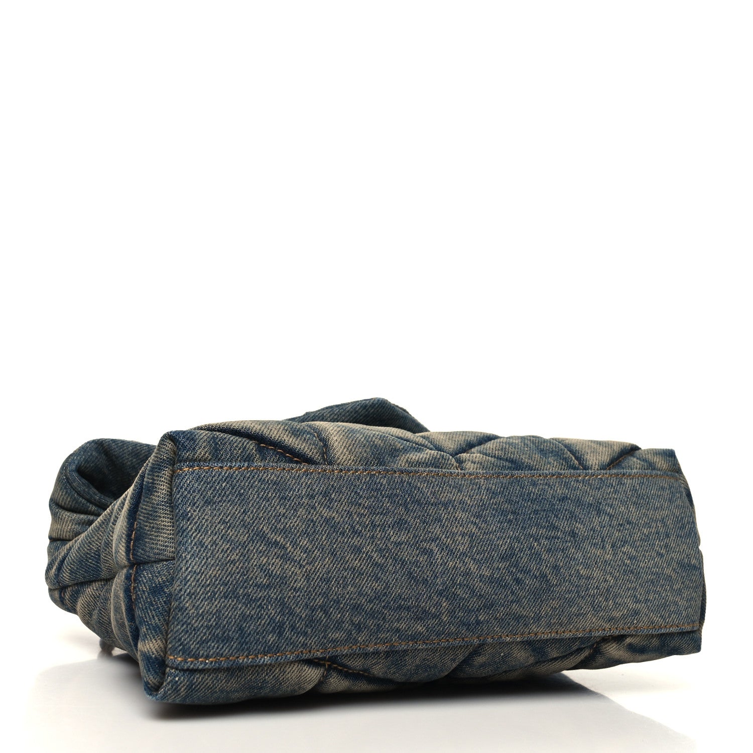 Saint Laurent Denim Quilted Toy Loulou Puffer Monogram Chain Satchel Rodeo Blue 4 of 11