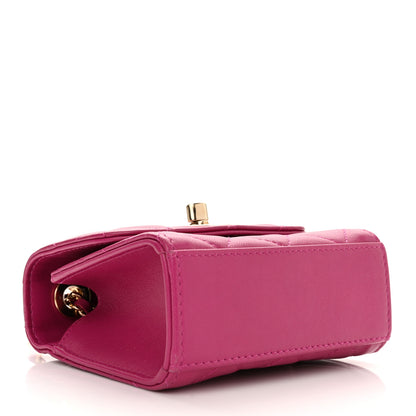 Chanel Lambskin Quilted Mini Trendy CC Clutch With Chain Fuchsia 4 of 11