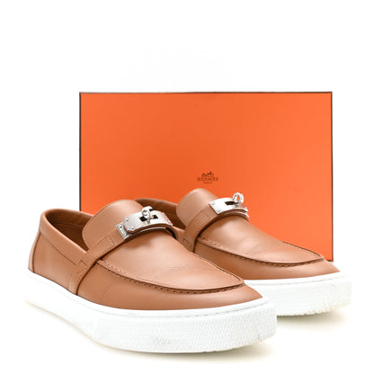Hermes Epsom Calfskin Mens Game Slip On Fringe Sneakers 42.5 Naturel 9 of 9